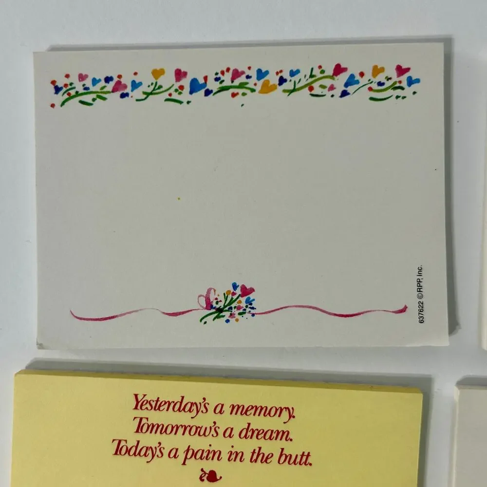 Vintage 80s Stationery Lot of 9 Hallmark Shoebox Sticky Notes Maxine Notepad